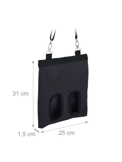 relaxdays Kleintiere<Heutasche in Schwarz - (B)25 x (H)31 cm