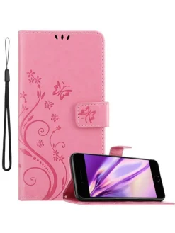 cadorabo Smartphones & Zubehör<Hülle für Apple iPhone 7 / 7S / 8 / SE 2020 Blumen Design in FLORAL ROSA