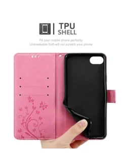 cadorabo Smartphones & Zubehör<Hülle für Apple iPhone 7 / 7S / 8 / SE 2020 Blumen Design in FLORAL ROSA