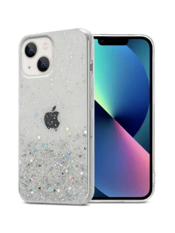 cadorabo Smartphones & Zubehör<Hülle für Apple iPhone 13 MINI Glitter in Transparent mit Glitter