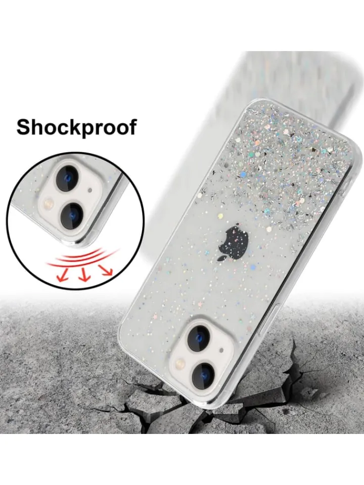 cadorabo Smartphones & Zubehör<Hülle für Apple iPhone 13 MINI Glitter in Transparent mit Glitter