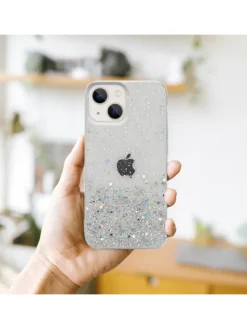 cadorabo Smartphones & Zubehör<Hülle für Apple iPhone 13 MINI Glitter in Transparent mit Glitter