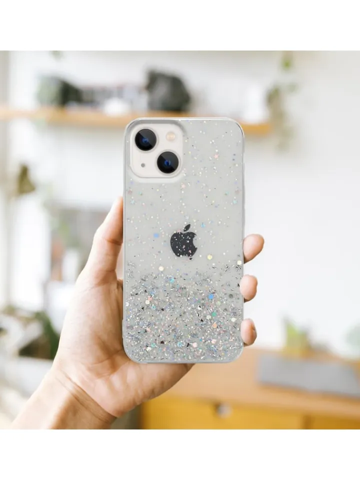 cadorabo Smartphones & Zubehör<Hülle für Apple iPhone 13 MINI Glitter in Transparent mit Glitter