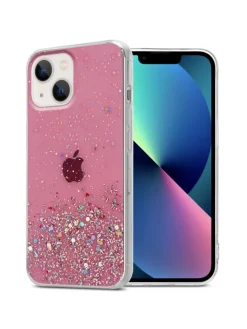 cadorabo Smartphones & Zubehör<Hülle für Apple iPhone 13 MINI Glitter in Rosa mit Glitter