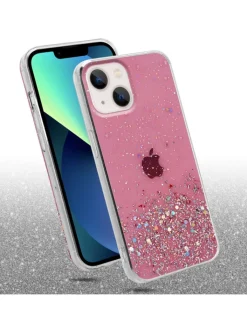 cadorabo Smartphones & Zubehör<Hülle für Apple iPhone 13 MINI Glitter in Rosa mit Glitter