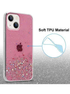 cadorabo Smartphones & Zubehör<Hülle für Apple iPhone 13 MINI Glitter in Rosa mit Glitter