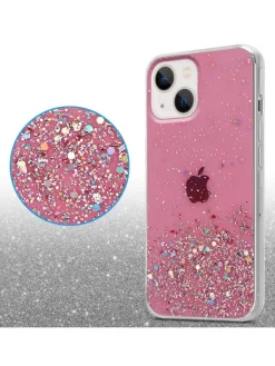 cadorabo Smartphones & Zubehör<Hülle für Apple iPhone 13 MINI Glitter in Rosa mit Glitter