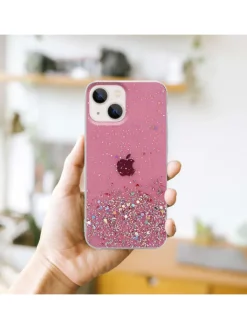 cadorabo Smartphones & Zubehör<Hülle für Apple iPhone 13 MINI Glitter in Rosa mit Glitter
