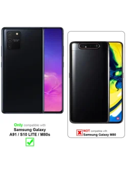 cadorabo Smartphones & Zubehör<Hülle für Samsung Galaxy A91 / S10 LITE / M80s in FLORAL BLAU
