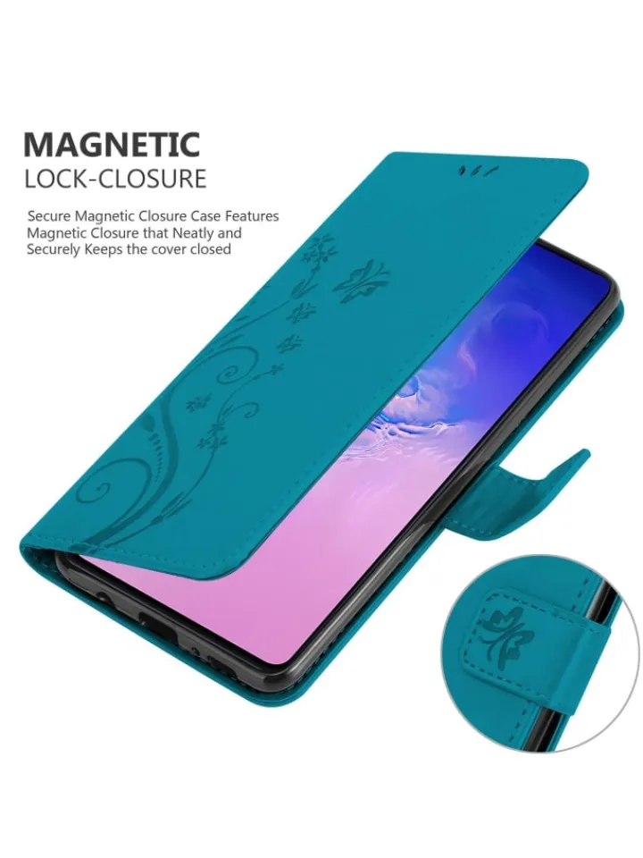 cadorabo Smartphones & Zubehör<Hülle für Samsung Galaxy A91 / S10 LITE / M80s in FLORAL BLAU