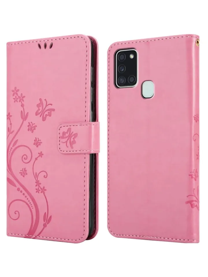 cadorabo Smartphones & Zubehör<Hülle für Samsung Galaxy A21s Blumen Design in FLORAL ROSA