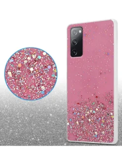 cadorabo Smartphones & Zubehör<Hülle für Samsung Galaxy S20 FE Glitter in Rosa mit Glitter