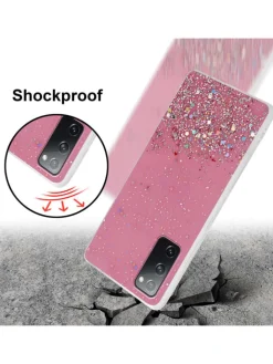 cadorabo Smartphones & Zubehör<Hülle für Samsung Galaxy S20 FE Glitter in Rosa mit Glitter
