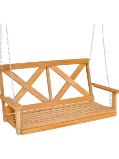COSTWAY Gartenmöbel<Hängebank 2-Sitzer in Beige