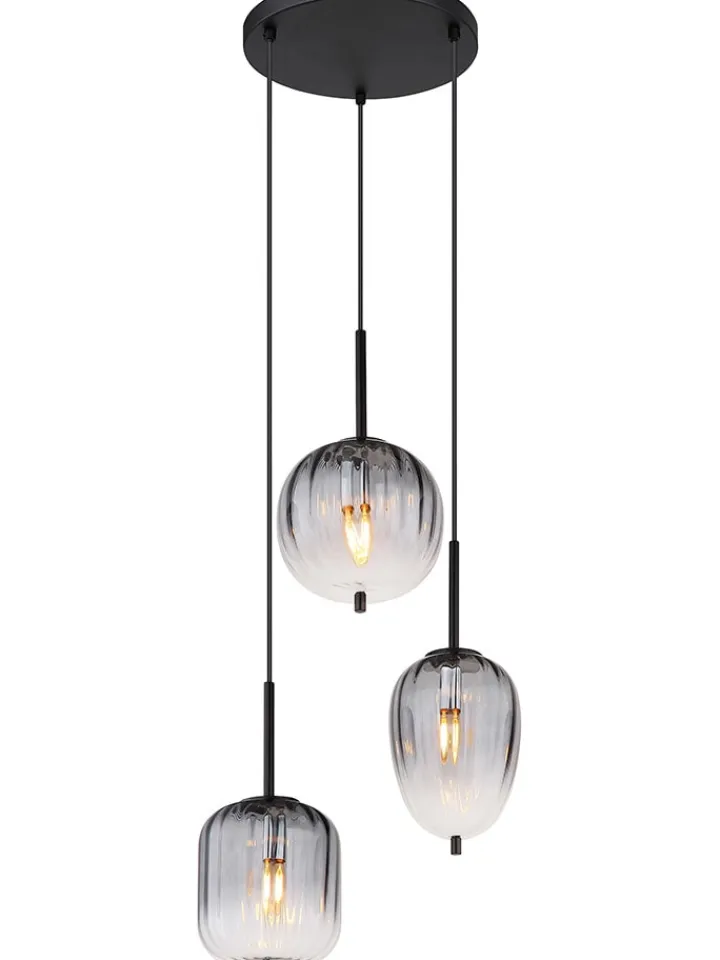 Globo lighting Decken- & Hängeleuchten<Hängeleuchte "Attila" in Schwarz - (H)120 x Ø 46 cm