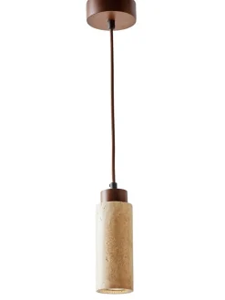 Opviq Decken- & Hängeleuchten<Hängeleuchte "Babıl" in Beige/ Braun - (H)151 x Ø 6,5 cm
