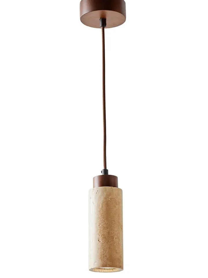 Opviq Decken- & Hängeleuchten<Hängeleuchte "Babıl" in Beige/ Braun - (H)151 x Ø 6,5 cm