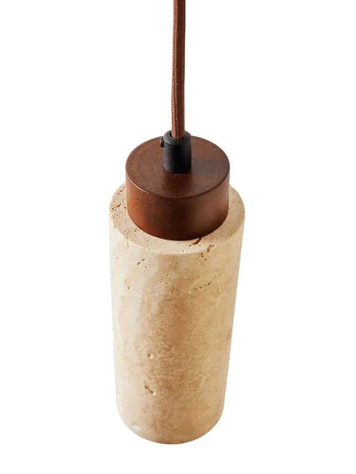Opviq Decken- & Hängeleuchten<Hängeleuchte "Babıl" in Beige/ Braun - (H)151 x Ø 6,5 cm