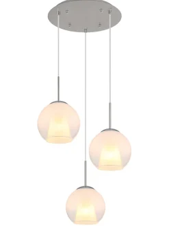 Globo lighting Decken- & Hängeleuchten<Hängeleuchte ''Barry'' in Silber - (H)120 x Ø 45 cm