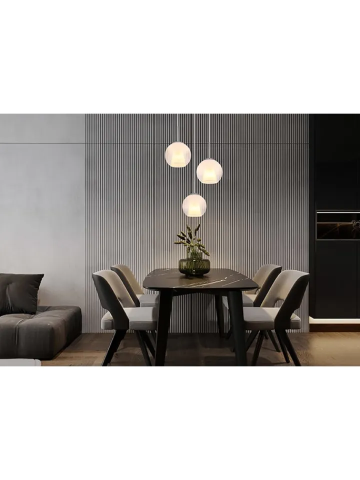 Globo lighting Decken- & Hängeleuchten<Hängeleuchte ''Barry'' in Silber - (H)120 x Ø 45 cm