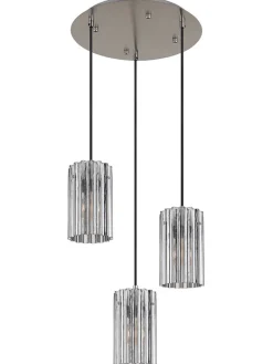 Globo lighting Decken- & Hängeleuchten<Hängeleuchte ''Cayden'' in Silber - (H)120 x Ø 38,5 cm