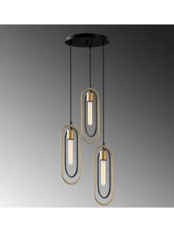 Opviq Decken- & Hängeleuchten<Hängeleuchte "Cerco" in Schwarz/ Gold - Ø 38 cm