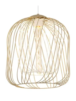 Globo lighting Decken- & Hängeleuchten<Hängeleuchte "Dichti" in Weiß/ Beige - (H)150 x Ø 35 cm