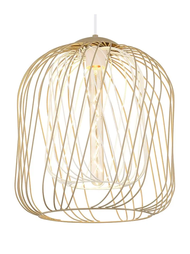Globo lighting Decken- & Hängeleuchten<Hängeleuchte "Dichti" in Weiß/ Beige - (H)150 x Ø 35 cm