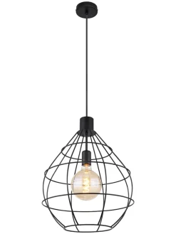 Globo lighting Decken- & Hängeleuchten<Hängeleuchte "Edwin" in Schwarz - (H)120 x Ø 37 cm