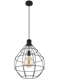 Globo lighting Decken- & Hängeleuchten<Hängeleuchte "Edwin" in Schwarz - (H)120 x Ø 37 cm