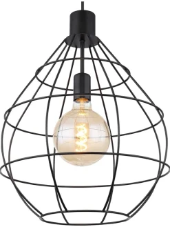 Globo lighting Decken- & Hängeleuchten<Hängeleuchte "Edwin" in Schwarz - (H)120 x Ø 37 cm