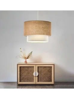 ABERTO DESIGN Decken- & Hängeleuchten<Hängeleuchte "Gharib "in Beige - (H)20 x Ø 30 cm