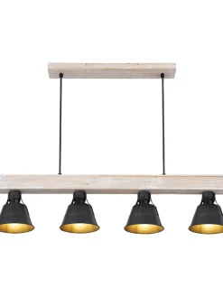 Globo lighting Decken- & Hängeleuchten<Hängeleuchte "Günter" in Hellbraun/ Schwarz - (B)14 x (H)85 cm