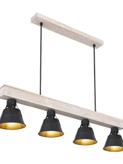 Globo lighting Decken- & Hängeleuchten<Hängeleuchte "Günter" in Hellbraun/ Schwarz - (B)14 x (H)85 cm