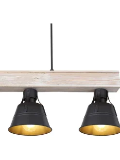 Globo lighting Decken- & Hängeleuchten<Hängeleuchte "Günter" in Hellbraun/ Schwarz - (B)14 x (H)85 cm