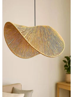 ABERTO DESIGN Decken- & Hängeleuchten<Hängeleuchte in Beige - (H)53 x Ø 50 cm