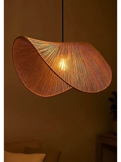 ABERTO DESIGN Decken- & Hängeleuchten<Hängeleuchte in Beige - (H)53 x Ø 50 cm