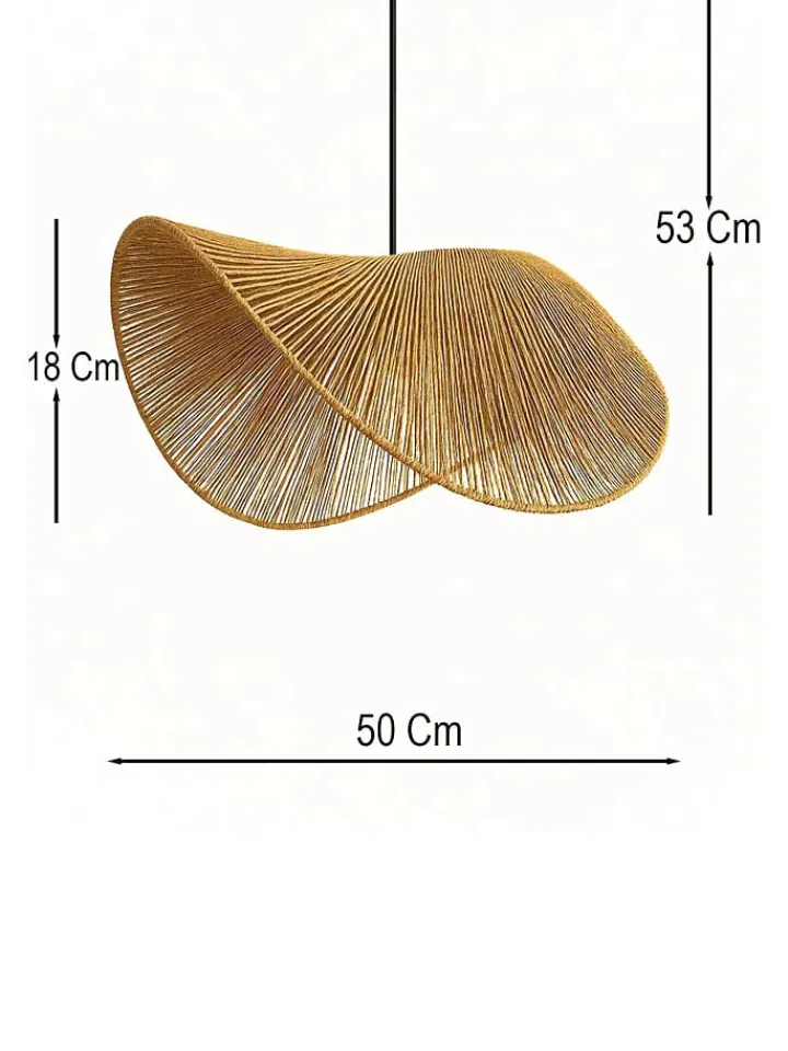 ABERTO DESIGN Decken- & Hängeleuchten<Hängeleuchte in Beige - (H)53 x Ø 50 cm