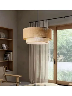 ABERTO DESIGN Decken- & Hängeleuchten<Hängeleuchte in Beige - (H)80 x Ø 30 cm