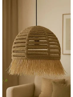 ABERTO DESIGN Decken- & Hängeleuchten<Hängeleuchte in Beige - (H)70 x Ø 30 cm