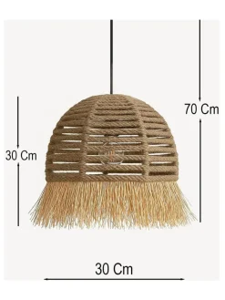 ABERTO DESIGN Decken- & Hängeleuchten<Hängeleuchte in Beige - (H)70 x Ø 30 cm