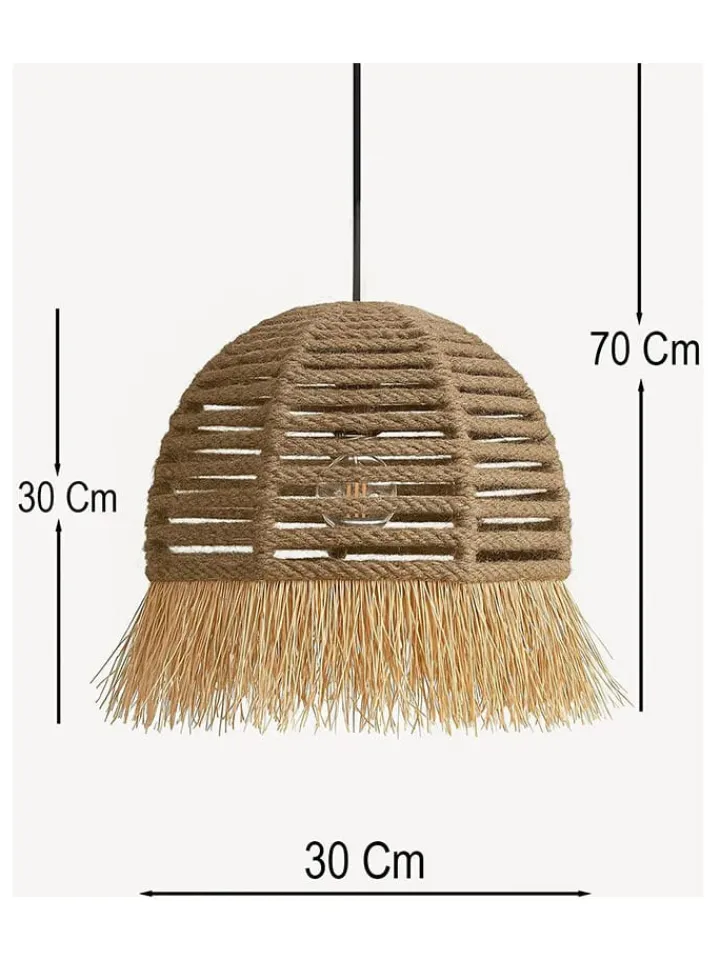 ABERTO DESIGN Decken- & Hängeleuchten<Hängeleuchte in Beige - (H)70 x Ø 30 cm
