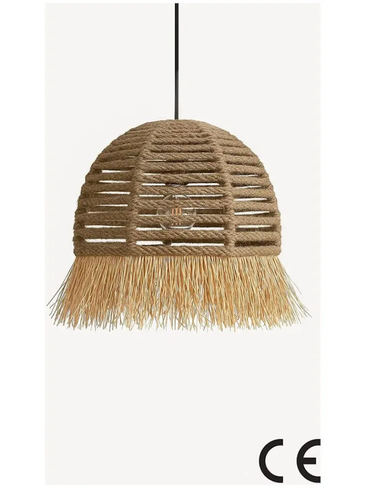 ABERTO DESIGN Decken- & Hängeleuchten<Hängeleuchte in Beige - (H)70 x Ø 30 cm