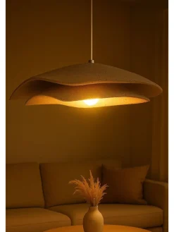Opviq Decken- & Hängeleuchten<Hängeleuchte in Creme - (H)65 x Ø 50 cm