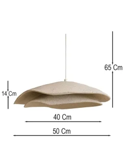 Opviq Decken- & Hängeleuchten<Hängeleuchte in Creme - (H)65 x Ø 50 cm