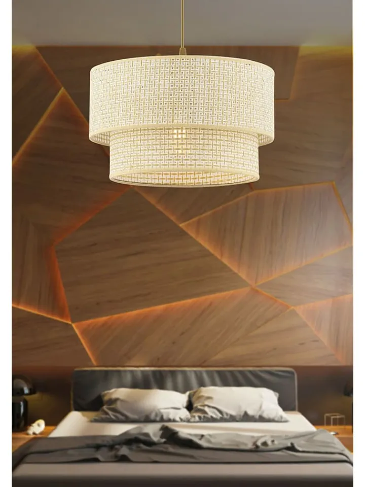 ABERTO DESIGN Decken- & Hängeleuchten<Hängeleuchte in Creme/ Gold - Ø 30 cm