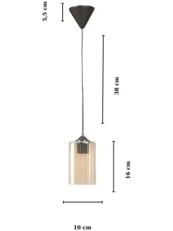Opviq Decken- & Hängeleuchten<Hängeleuchte in Gelb - (H)60 x Ø 10 cm