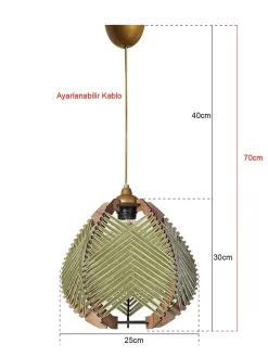 Opviq Decken- & Hängeleuchten<Hängeleuchte in Grün - (B)25 x (H)70 cm