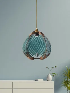 Opviq Decken- & Hängeleuchten<Hängeleuchte in Grün - (H)70 x Ø 25 cm