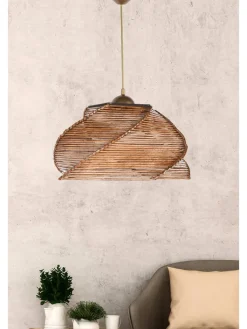 Opviq Decken- & Hängeleuchten<Hängeleuchte in Hellbraun - (H)65 x Ø 36 cm